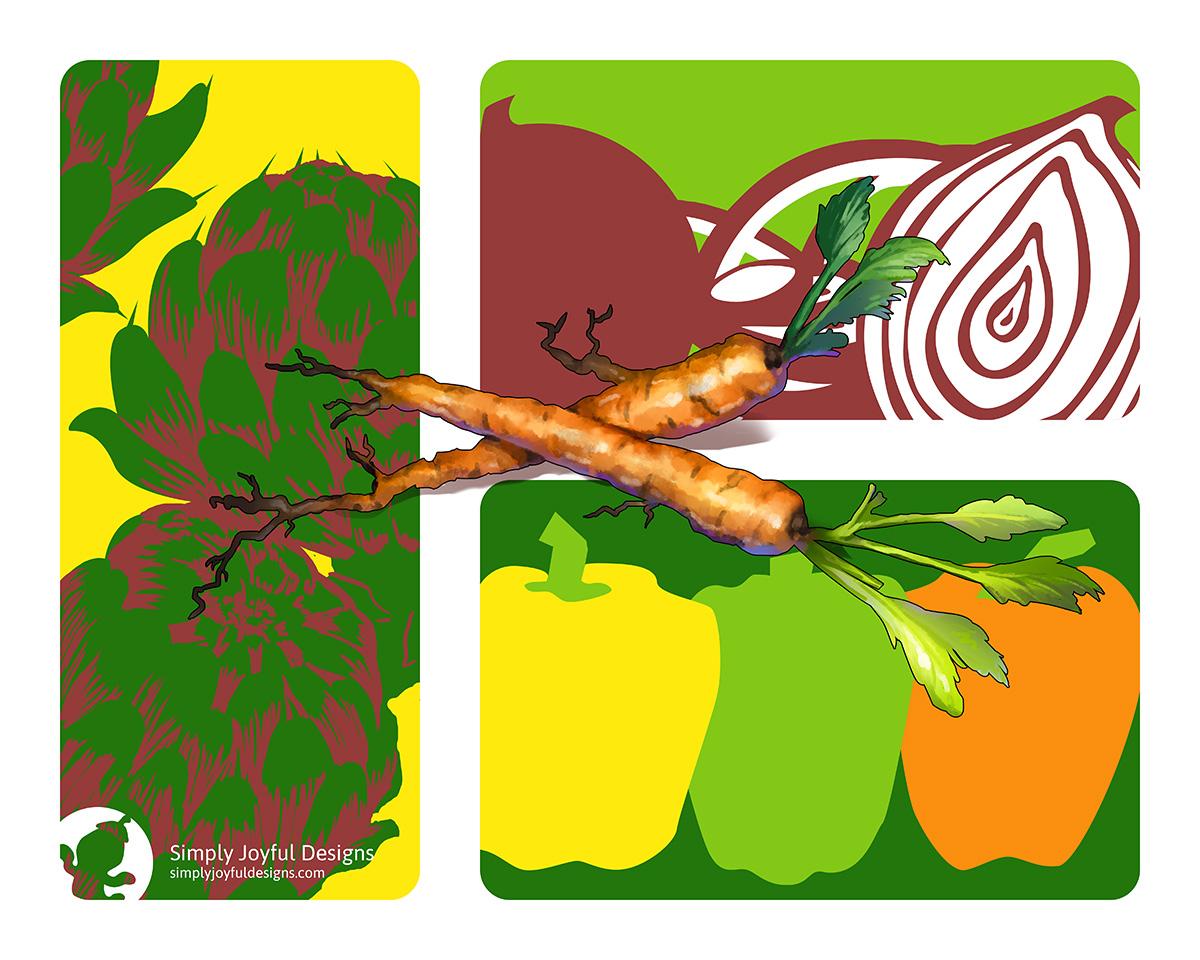 Vegetable themed artwork